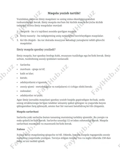 maqola yozish tartibi — DOCX