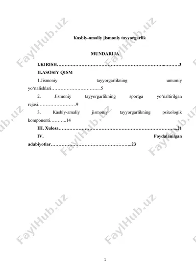 kasbiy-amaliy jismoniy tayyorgarlik — DOCX