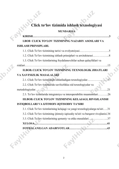 click to‘lov tizimida ishlash texnologiyasi — DOCX