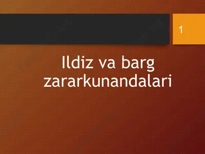 ildiz va barg zararkunandalari — PPTX