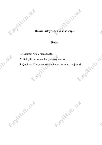 xitoyda fan va madaniyat — DOCX
