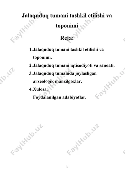 jalaquduq tumani tashkil etilishi va toponimi — DOCX