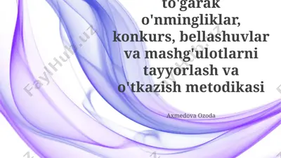 matematikadan to'garak o'nmingliklar, konkurs, bellashuvlar va mashg'ulotlarni tayyorlash va o'tkazish metodikasi — PPTX