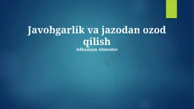 javobgarlik va jazodan ozod qilish — PPTX