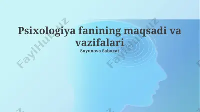 psixologiya fanining maqsadi va vazifalari — PPTX