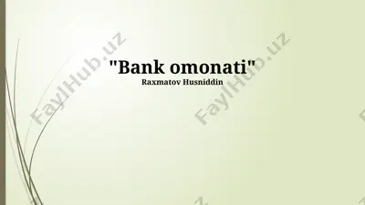 bank omonati — PPTX