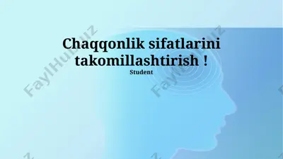 chaqqonlikni takomillashtirish bo‘yicha metodika — PPTX