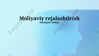 moliyaviy rejalashtirish — PPTX