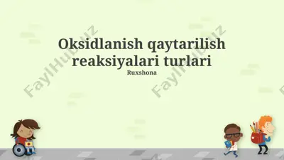 oksidlanish qaytarilish reaksiyalari turlari — PPTX
