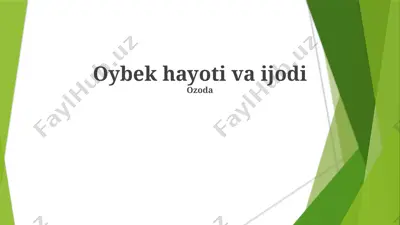 oybek hayoti va ijodi — PPTX