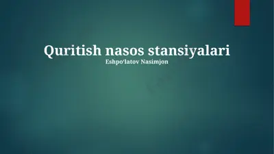 quritish nasos stansiyalari — PPTX