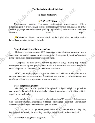 tog' jinslarining shartli belgilari — DOCX