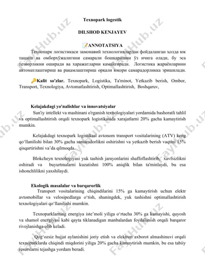 texnopark logestik — DOCX