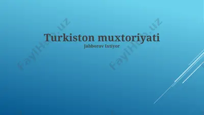 turkiston muxtoriyati — PPTX