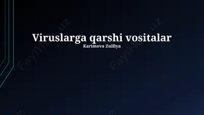viruslarga qarshi vositalar — PPTX