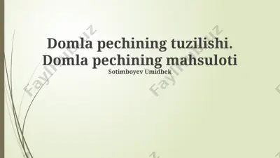 domla pechi (tandoor pechi) — PPTX