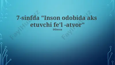 inson odobida aks etuvchi fe'l-atvor — PPTX