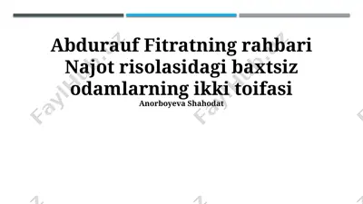 abdurauf fitratning "najot" risolasi taqdimoti — PPTX