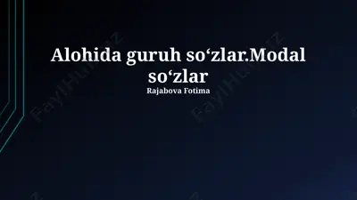 modal soʻzlar — PPTX