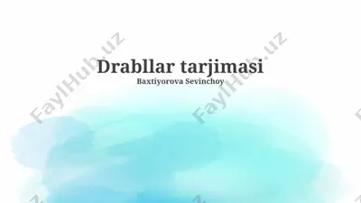 drabllar tarjimasi — PPTX