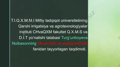 meva va rezavor meva oʻsimliklarining tashqi muhit omillariga talabi — PPTX