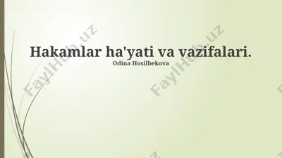 hakamlar ha'yati va vazifalari — PPTX