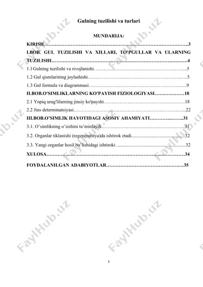 gulning tuzilishi va turlari — DOCX