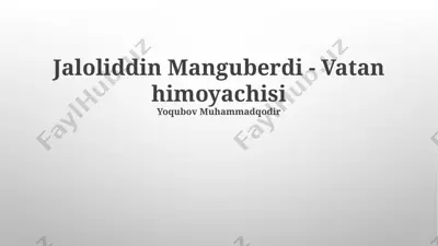 jaloliddin manguberdi - vatan himoyachisi — PPTX