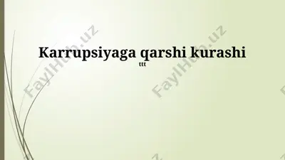 korrupsiyaga qarshi kurash — PPTX