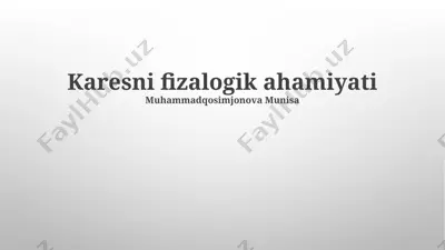 kariesning fiziologik ahamiyati va davolash usullari — PPTX