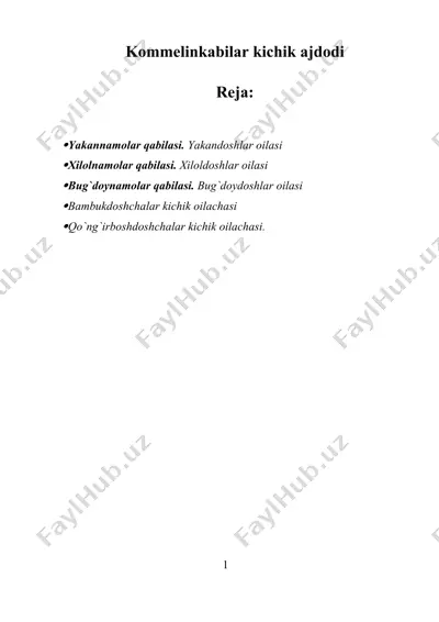 kommelinkabilar kichik ajdodi — DOCX