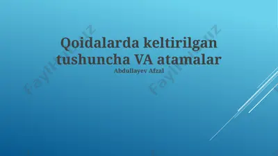 qoidalarda keltirilgan tushuncha va atamalar — PPTX