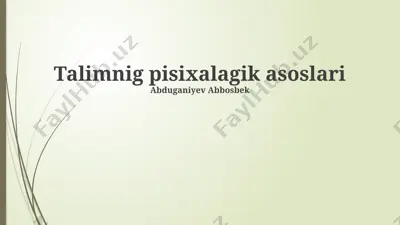 talimning psixologik asoslari — PPTX