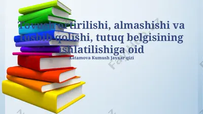 tovush ortirilishi, almashishi va tushib qolishi, tutuq belgisining ishlatilishiga oid — PPTX