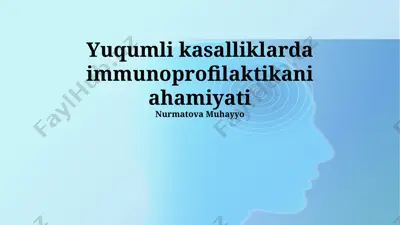 yuqumli kasalliklarda immunoprofilaktikani ahamiyati — PPTX