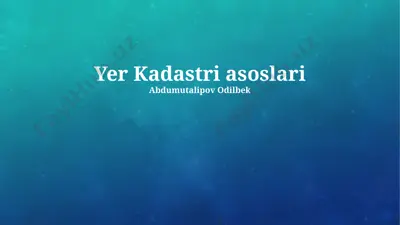 yer kadastri asoslari — PPTX