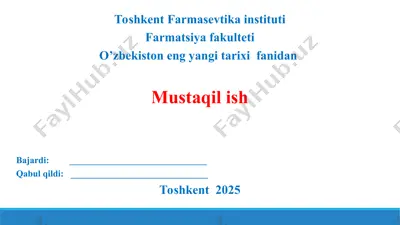 o’zbekiston respublikasida ijtimoiy o’zgarishlar. mustaqillik yillarida o'zbekistonda ma'naviy-madaniy hayot. taqdimot 11 bet yuzakiroq yoritilgan. — PPT