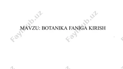 botanika faniga kirish — PPTX