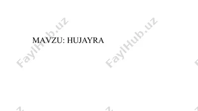 hujayra haqida taqdimot — PPTX