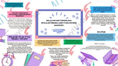 bolalarni har tomonlama rivojlantirishda ijodiy faoliyatning ahamiyati — PPTX