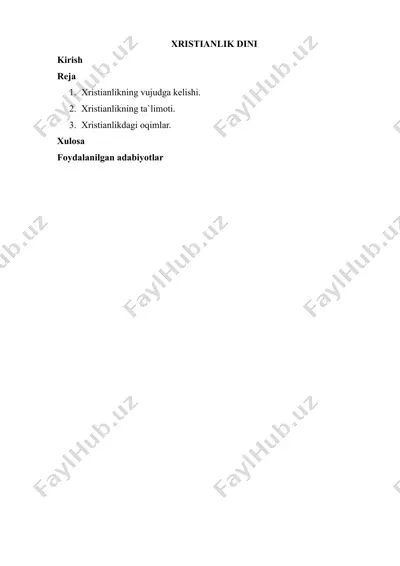 xristianlik dini — DOCX