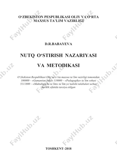 nutq o‘stirish nazariyasi va metodikasi — DOCX