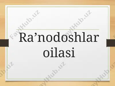 ra’nodoshlar oilasi haqida taqdimot — PPT