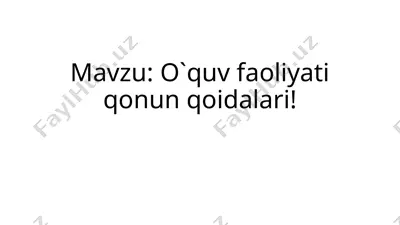 o`quv faoliyati qonun qoidalari — PPTX