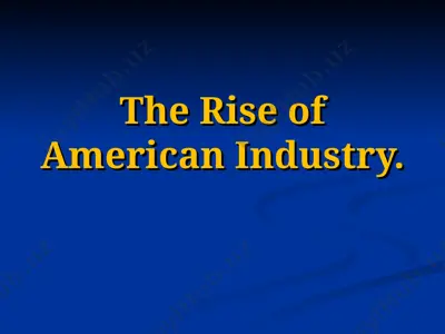 the rise of american industry — PPT