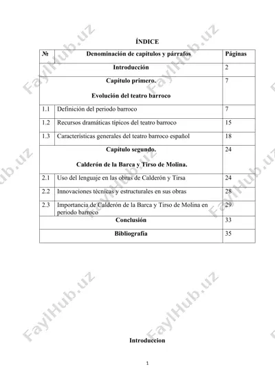 evolución del teatro barroco de calderón de la barca y tirso de molina — DOCX