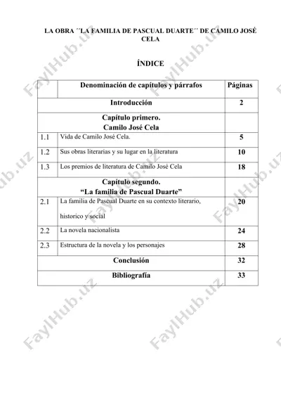 la obra ´´la familia de pascual duarte´´ de camilo josé cela — DOCX