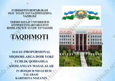 proporsional miqdorlarga doir yoki uchlik qoidasiga asoslangan masalalar — PPT