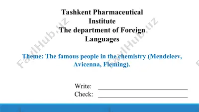 7.2. the famous people in the chemistry. taqdimot  13 bet — PPT