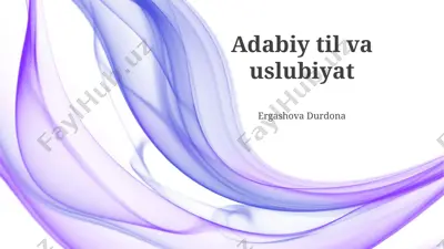 adabiy til va uslubiyat — PPTX
